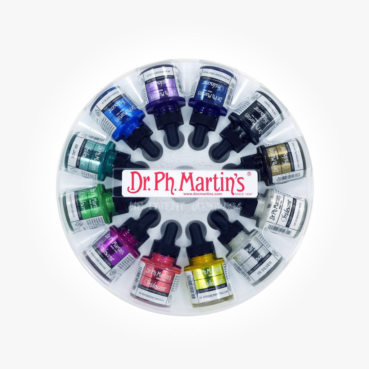 Dr. Ph. Martin's® Iridescent Calligraphy Color, 1.0 US fl oz, Set 1, 1 Set of 12 Bottles